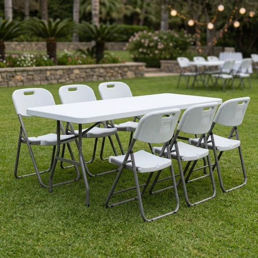Τραπέζι Catering - Συνεδρίου Capri Πτυσσόμενο - Μονοκόμματη Επιφάνεια Χρώμα Λευκό του Πάγου 183x76x74