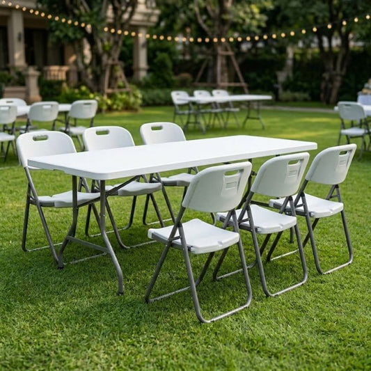 Τραπέζι Catering - Συνεδρίου Capri Πτυσσόμενο - Μονοκόμματη Επιφάνεια Χρώμα Λευκό του Πάγου 198x90x74