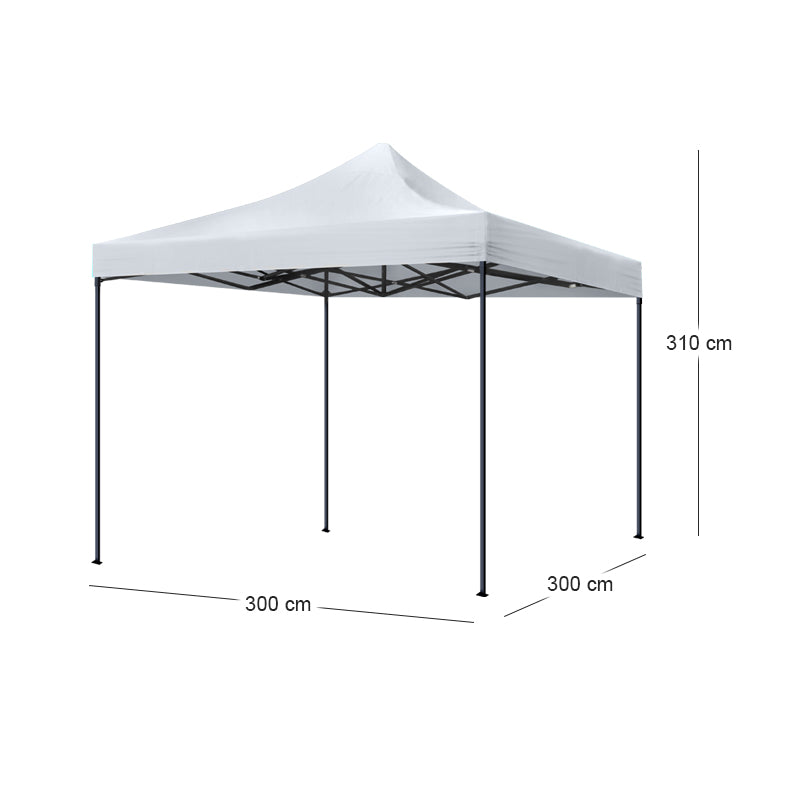 Κιόσκι - Gazebo Bari Πτυσσόμενο Μεταλλικός Σκελετός - Αδιάβροχο Ύφασμα Χρώμα Λευκό 3x3x3,1m
