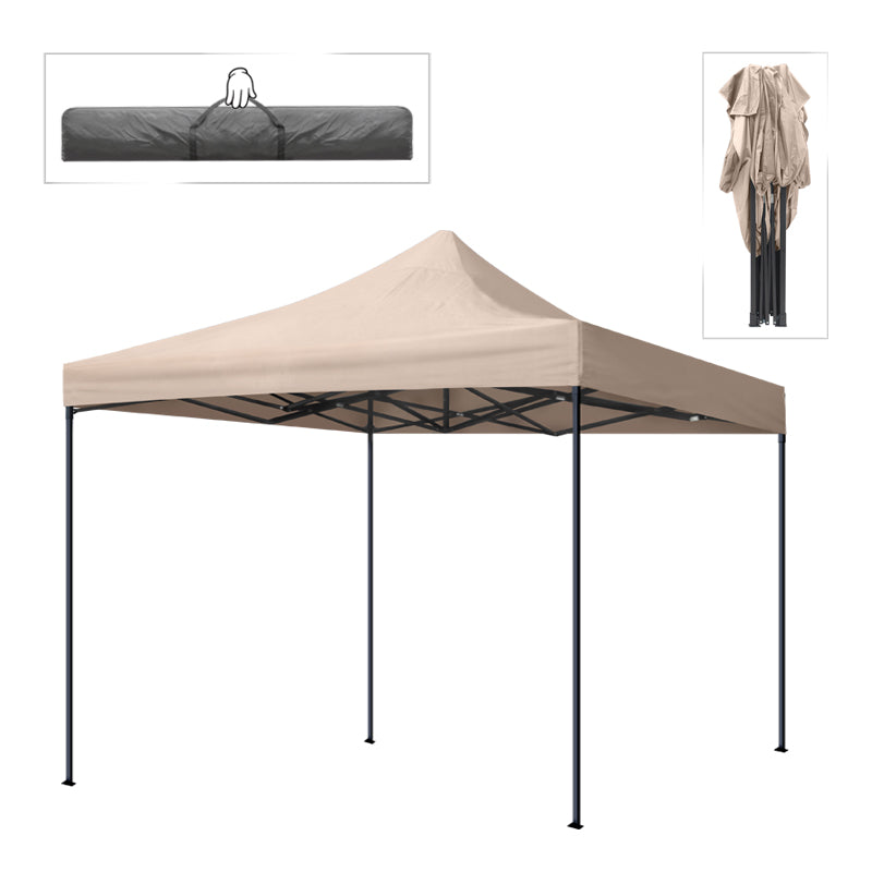 Κιόσκι - Gazebo Bari Πτυσσόμενο Μεταλλικός Σκελετός - Αδιάβροχο Ύφασμα Χρώμα Της Άμμου 3x3x3,1m