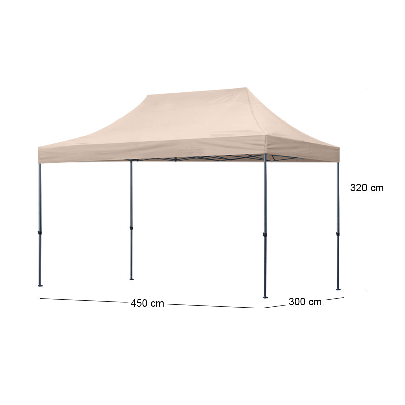 Κιόσκι - Gazebo Bari Πτυσσόμενο Μεταλλικός Σκελετός - Αδιάβροχο Ύφασμα Χρώμα Της Άμμου 3x4,5x3,2m
