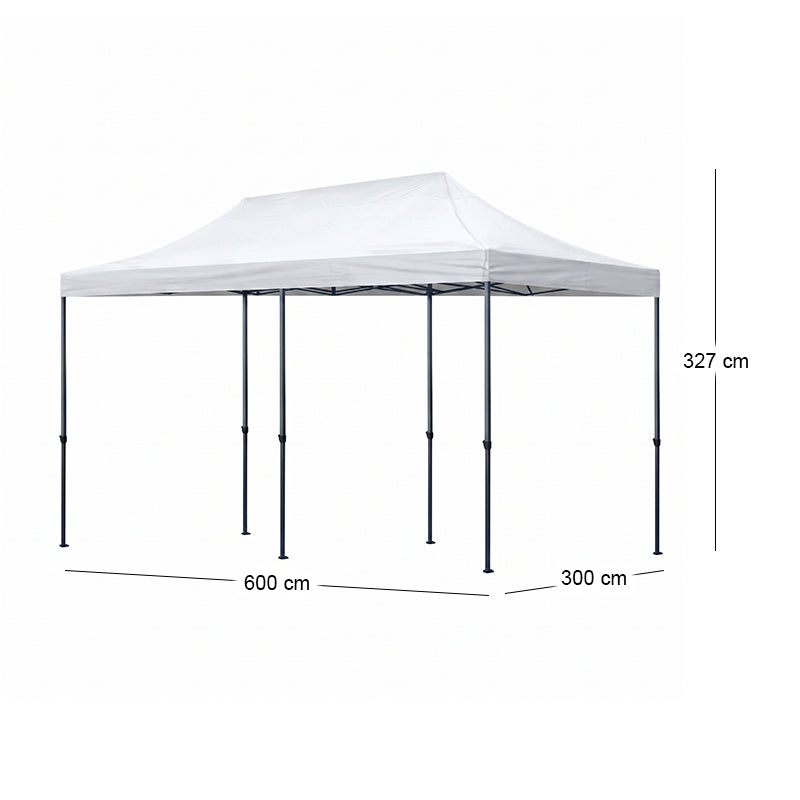 Κιόσκι - Gazebo Bari Πτυσσόμενο Μεταλλικός Σκελετός - Αδιάβροχο Ύφασμα Χρώμα Λευκό 3x6x3,2m
