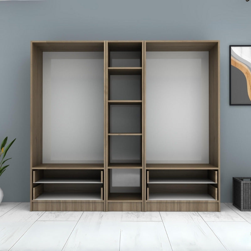 Ντουλάπα Ρούχων Ricardo Πεντάφυλλη Χρώμα Καρυδί 200x51,8x181