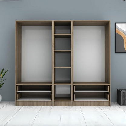 Ντουλάπα Ρούχων Ricardo Πεντάφυλλη Χρώμα Καρυδί 200x51,8x181