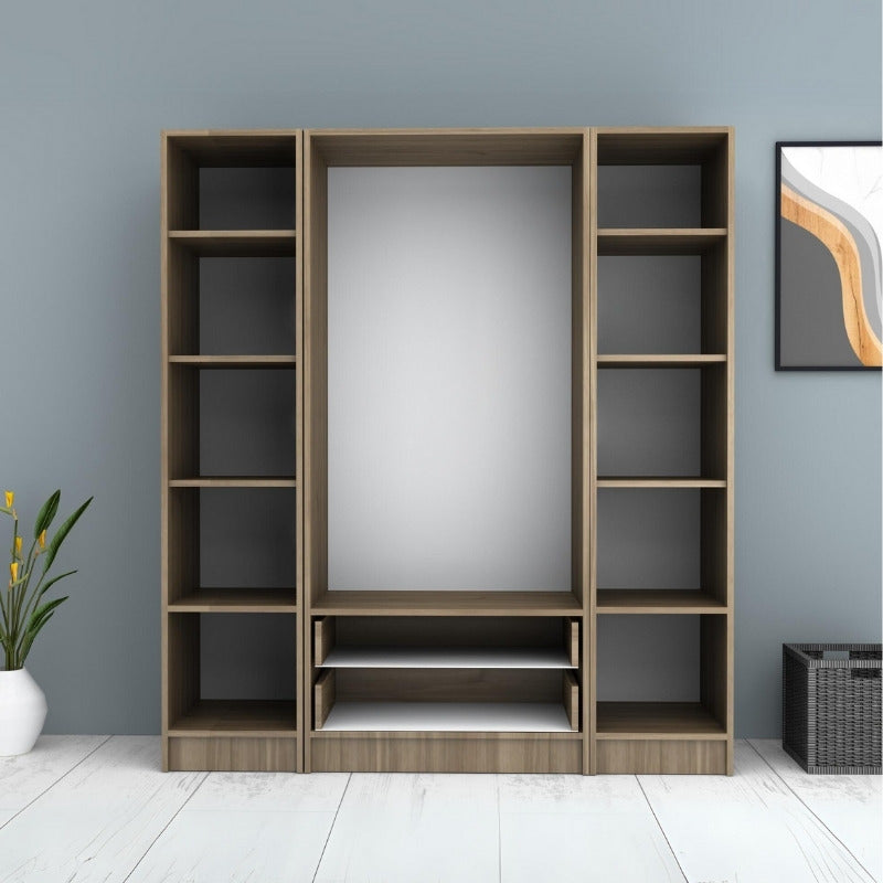 Ντουλάπα Ρούχων Ricardo Τετράφυλλη Χρώμα Καρυδί 160x51,8x181