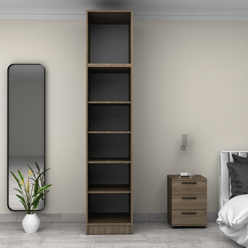 Ντουλάπα Ρούχων Victoria Μονόφυλλη με Πατάρι Χρώμα Καρυδί 50x60x240