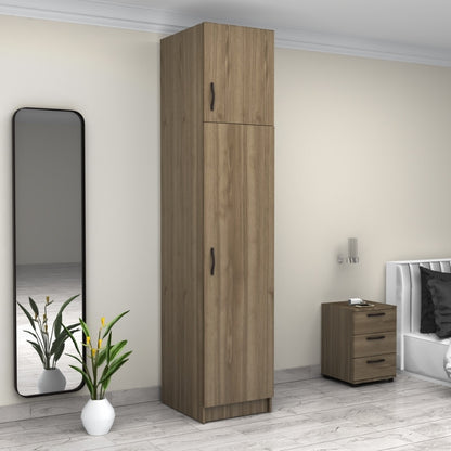 Ντουλάπα Ρούχων Victoria Μονόφυλλη με Πατάρι Χρώμα Καρυδί 50x60x240