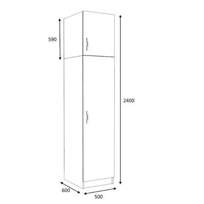 Ντουλάπα Ρούχων Victoria Μονόφυλλη με Πατάρι Χρώμα Καρυδί 50x60x240