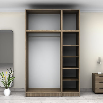 Ντουλάπα Ρούχων Victoria Τρίφυλλη με Πατάρι Χρώμα Καρυδί 150x60x240