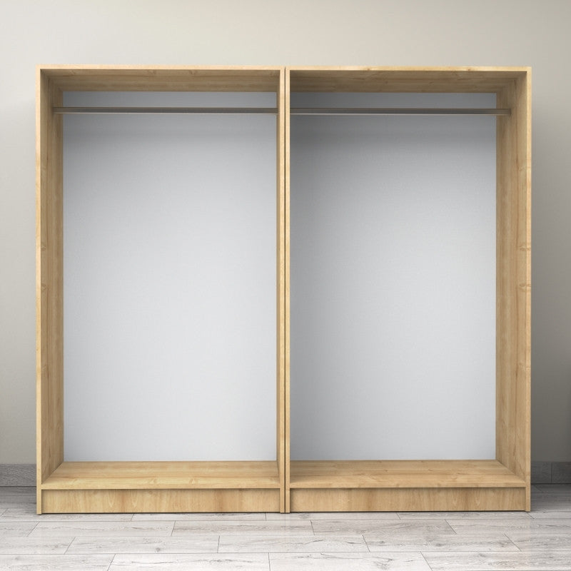 Ντουλάπα Ρούχων Victoria Τετράφυλλη Χρώμα Φυσικό Οξιάς 200x60x181