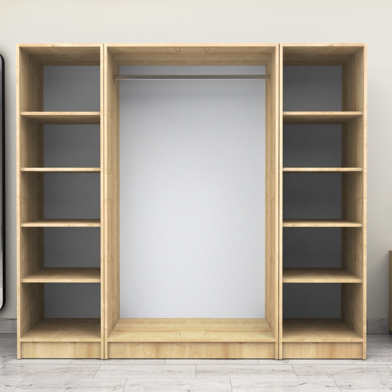 Ντουλάπα Ρούχων Victoria Τετράφυλλη Χρώμα Φυσικό Οξιάς 200x60x181