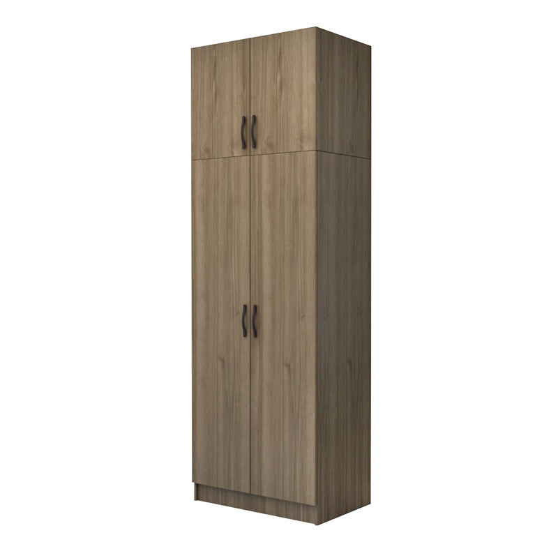 Ντουλάπα Ρούχων Vivian Δίφυλλη με Πατάρι Χρώμα Καρυδί 80x51,8x240