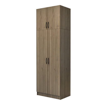 Ντουλάπα Ρούχων Vivian Δίφυλλη με Πατάρι Χρώμα Καρυδί 80x51,8x240