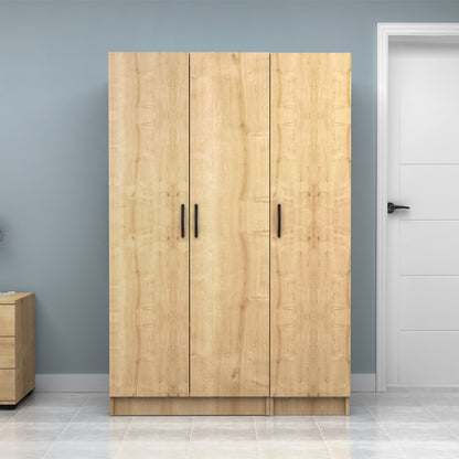 Ντουλάπα Ρούχων Vivian Τρίφυλλη Χρώμα Φυσικό Οξιάς 120x51,8x181