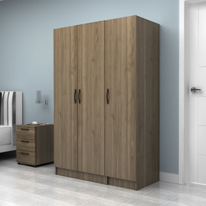 Ντουλάπα Ρούχων Vivian Τρίφυλλη Χρώμα Καρυδί 120x51,8x181