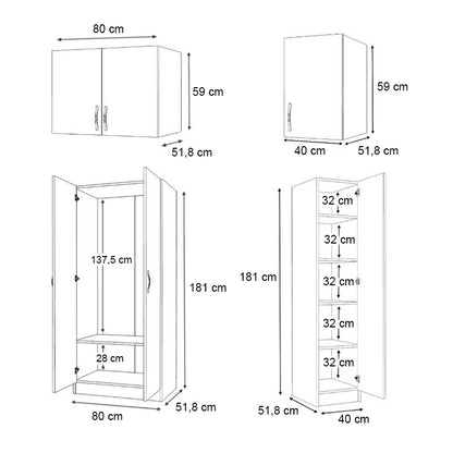 Ντουλάπα Ρούχων Vivian Τρίφυλλη με Πατάρι Χρώμα Φυσικό Οξιάς 120x51,8x240