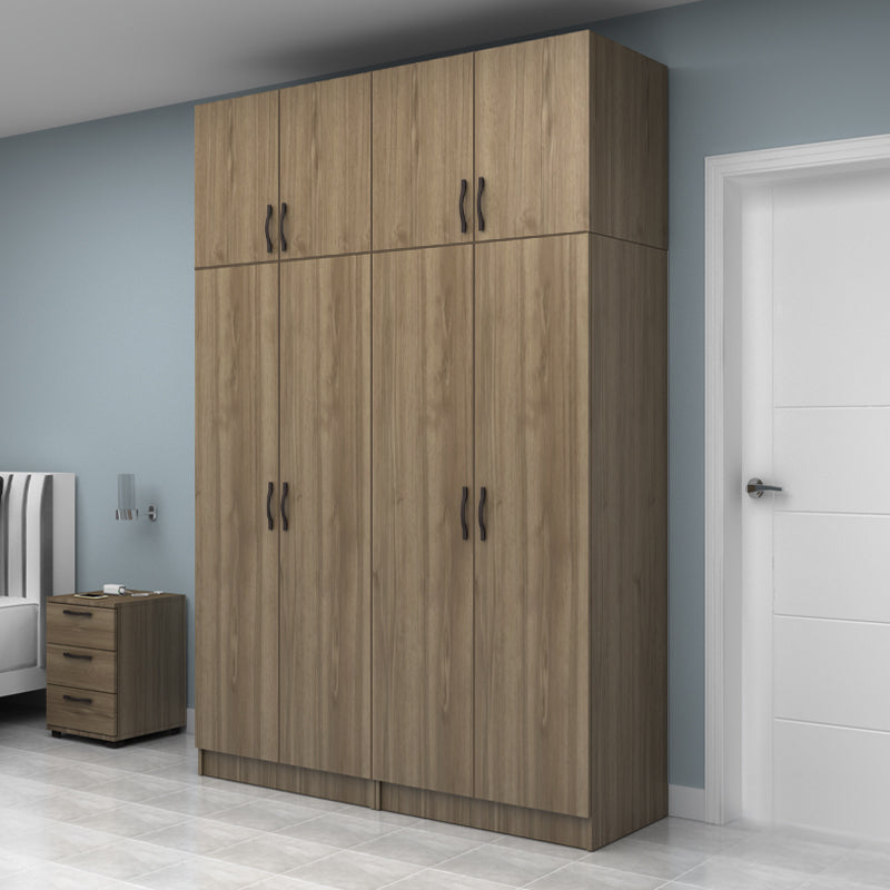 Ντουλάπα Ρούχων Vivian Τετράφυλλη με Πατάρι Χρώμα Καρυδί 160x51,8x240