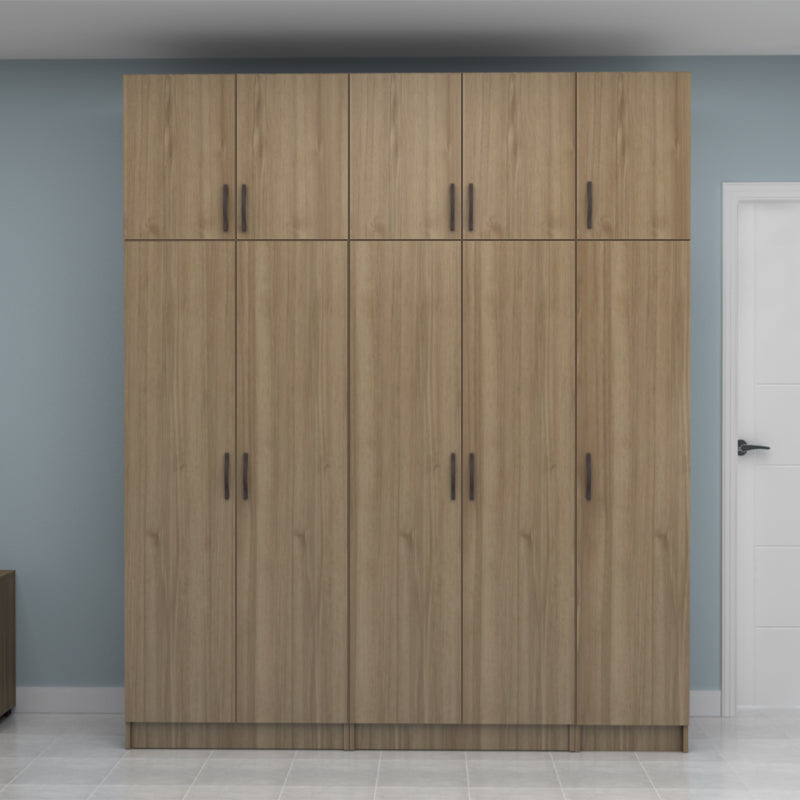 Ντουλάπα Ρούχων Vivian Πεντάφυλλη με Πατάρι Χρώμα Καρυδί 200x51,8x240