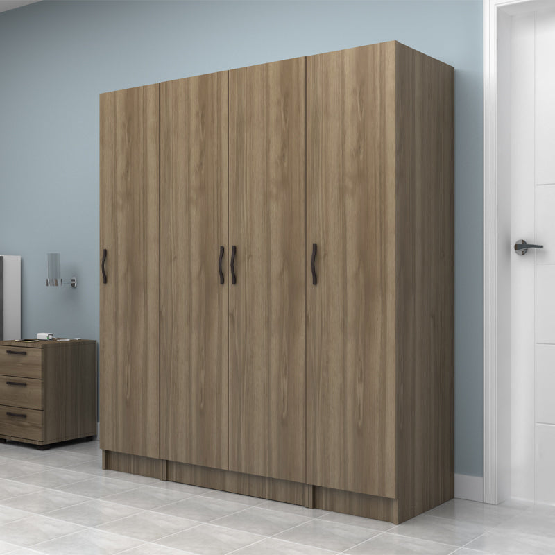 Ντουλάπα Ρούχων Vivian Τετράφυλλη Χρώμα Καρυδί 160x51,8x181