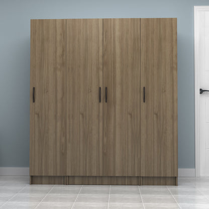 Ντουλάπα Ρούχων Vivian Τετράφυλλη Χρώμα Καρυδί 160x51,8x181