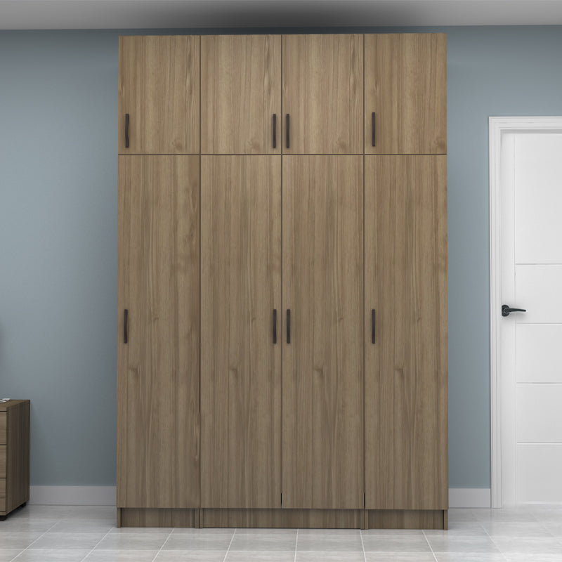 Ντουλάπα Ρούχων Vivian Τετράφυλλη με Πατάρι Χρώμα Καρυδί 160x51,8x240