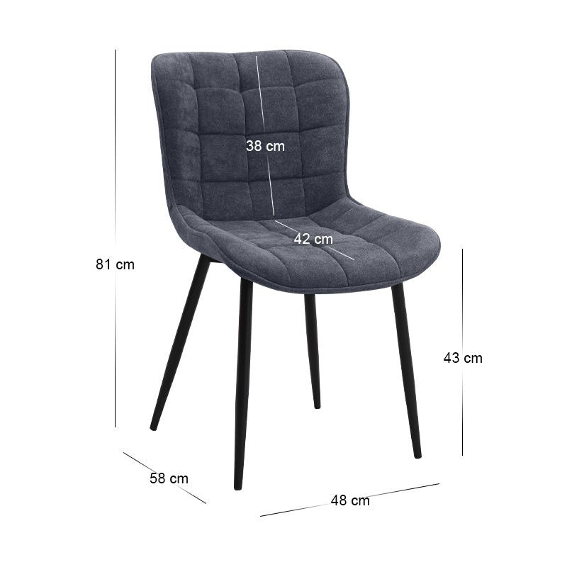 Σετ Τραπεζαρία 5 Τμχ Roger - Chiara MDF - Ύφασμα Χρώμα Μαύρο Εφέ Μαρμάρου - Ανθρακί 120x70x75