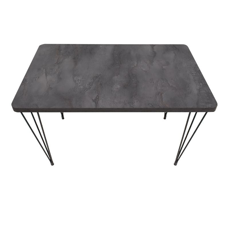 Σετ Τραπεζαρία 5 Τμχ Roger - Chiara MDF - Ύφασμα Χρώμα Σκούρο Γκρι Σκυροδέματος - Ανθρακί 120x70x75