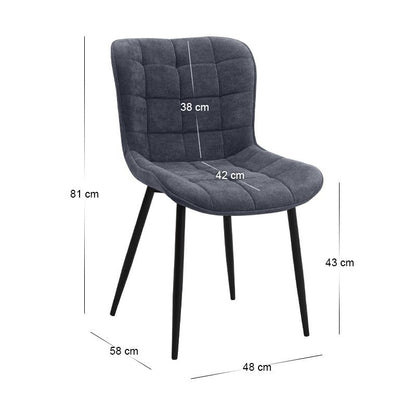 Σετ Τραπεζαρία 5 Τμχ Roger - Chiara MDF - Ύφασμα Χρώμα Σκούρο Γκρι Σκυροδέματος - Ανθρακί 120x70x75