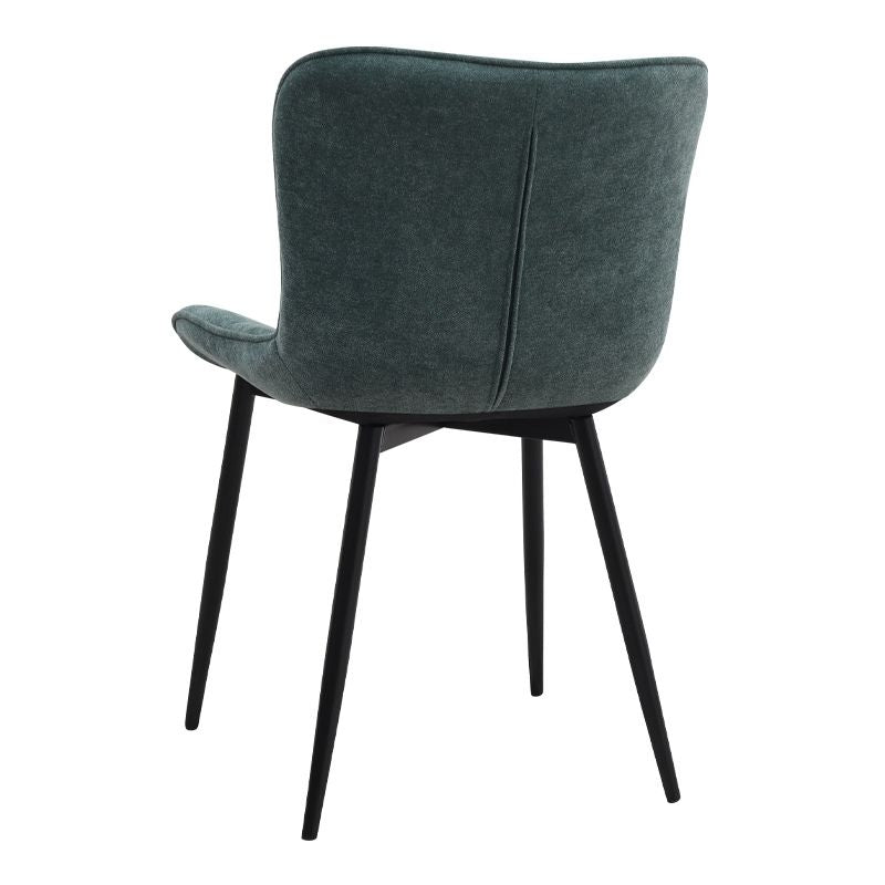 Σετ Τραπεζαρία 5 Τμχ Roger - Chiara MDF - Ύφασμα Χρώμα Σκούρο Γκρι Σκυροδέματος - Πράσινο 120x70x75