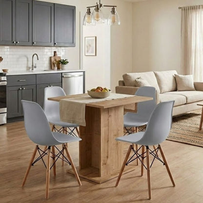Σετ Τραπεζαρία 5 Τμχ Allos - Nova Χρώμα Sapphire Oak - Γκρι 75x75x77