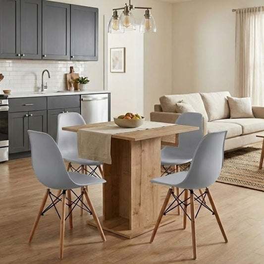 Σετ Τραπεζαρία 5 Τμχ Allos - Nova Χρώμα Sapphire Oak - Γκρι 75x75x77