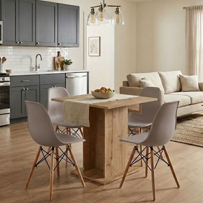 Σετ Τραπεζαρία 5 Τμχ Allos - Nova Χρώμα Sapphire Oak - Cappuccino 75x75x77