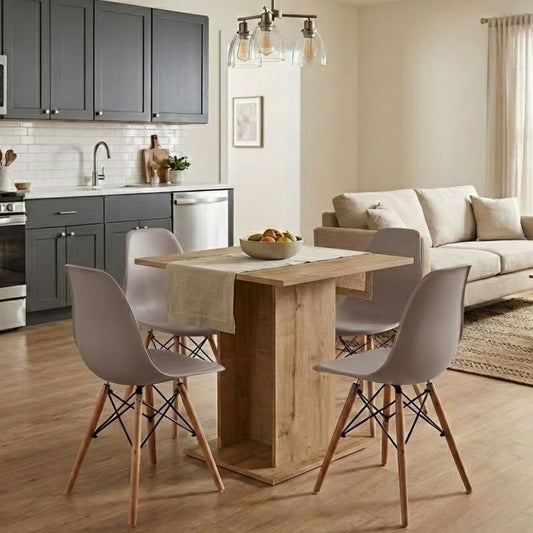Σετ Τραπεζαρία 5 Τμχ Allos - Nova Χρώμα Sapphire Oak - Cappuccino 75x75x77