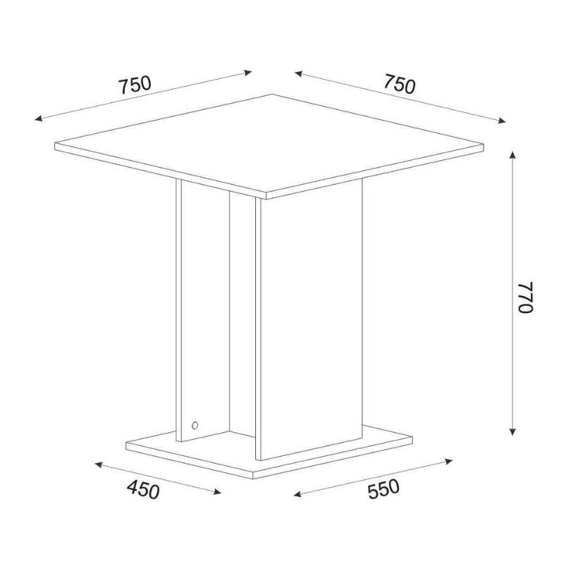 Σετ Τραπεζαρία 5 Τμχ Allos - Viva Χρώμα Sapphire Oak - Λευκό 75x75x77