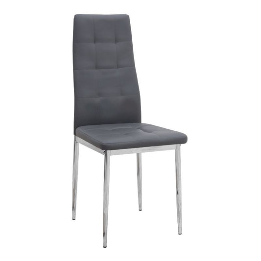 Σετ Τραπεζαρία 5 Τμχ Allos - Rosa Χρώμα Sapphire Oak - Γκρι/Χρωμίου Πόδι 75x75x77