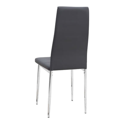Σετ Τραπεζαρία 5 Τμχ Allos - Rosa Χρώμα Sapphire Oak - Γκρι/Χρωμίου Πόδι 75x75x77