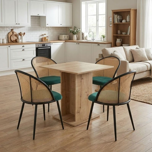 Σετ Τραπεζαρία 5 Τμχ Allos - Jacob Χρώμα Sapphire Oak - Κυπαρισσί 75x75x77