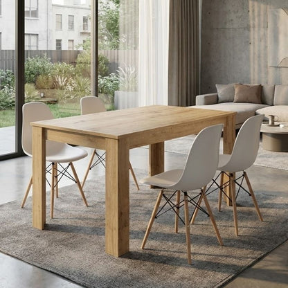 Σετ Τραπεζαρία 5 Τμχ Darlen - Nova Χρώμα Sapphire Oak - Λευκό 125x72x74