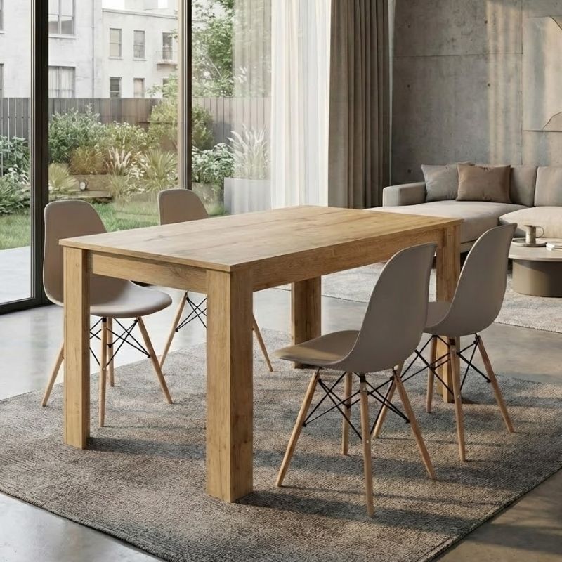 Σετ Τραπεζαρία 5 Τμχ Darlen - Nova Χρώμα Sapphire Oak - Cappuccino 125x72x74