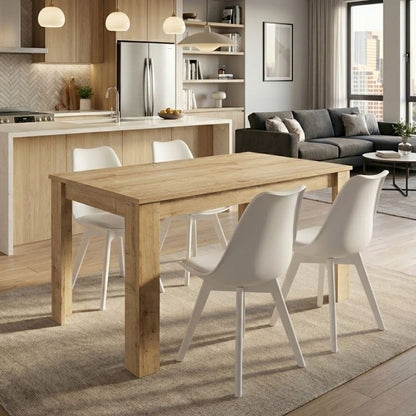 Σετ Τραπεζαρία 5 Τμχ Darlen - Viva Χρώμα Sapphire Oak - Λευκό 125x72x74