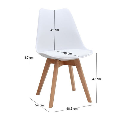 Σετ Τραπεζαρία 5 Τμχ Darlen - Viva Χρώμα Sapphire Oak - Λευκό/Φυσικό Πόδι 125x72x74