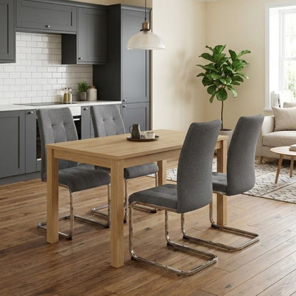 Σετ Τραπεζαρία 5 Τμχ Darlen - Laura Χρώμα Sapphire Oak - Γκρι 125x72x74