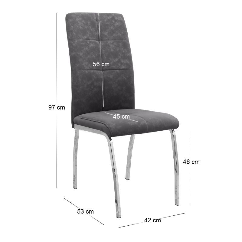 Σετ Τραπεζαρία 5 Τμχ Darlen - Alma Χρώμα Sapphire Oak - Γκρι 125x72x74