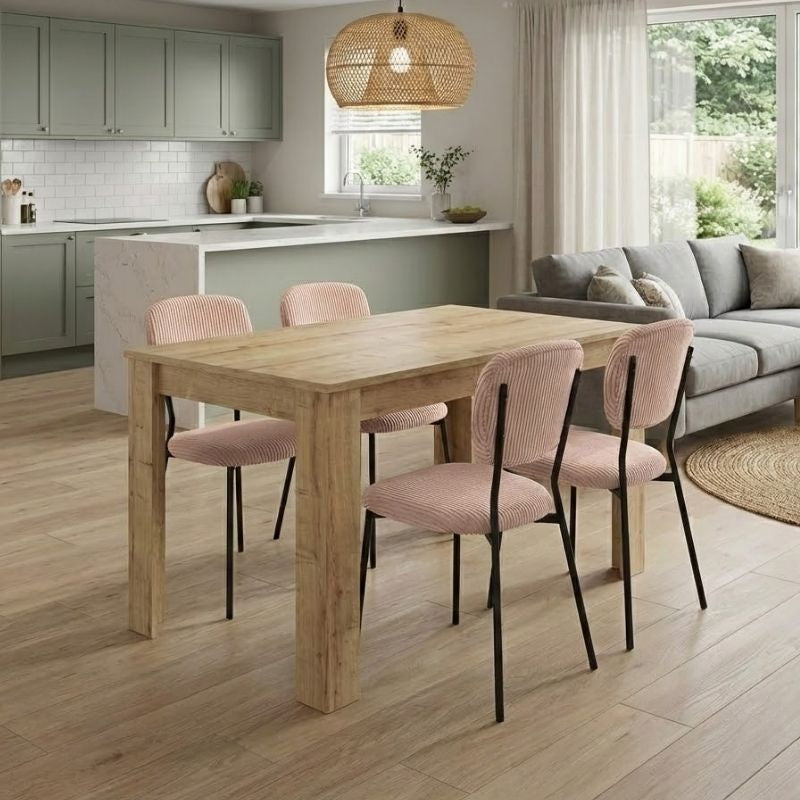 Σετ Τραπεζαρία 5 Τμχ Darlen - Kevin Χρώμα Sapphire Oak - Μόκα 125x72x74