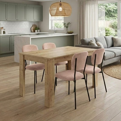 Σετ Τραπεζαρία 5 Τμχ Darlen - Kevin Χρώμα Sapphire Oak - Μόκα 125x72x74