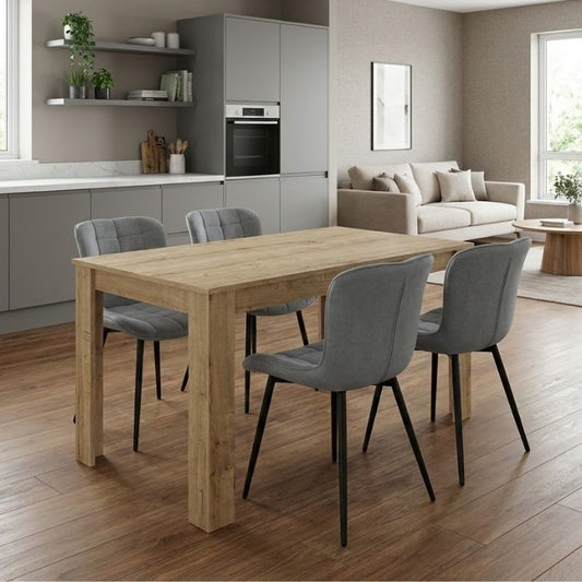 Σετ Τραπεζαρία 5 Τμχ Darlen - Chiara Χρώμα Sapphire Oak - Γκρι 125x72x74