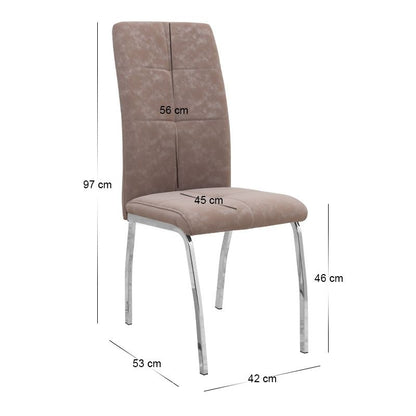 Σετ Τραπεζαρία 5 Τμχ Darlen - Alma Χρώμα Λευκό - Μπεζ 125x72x74