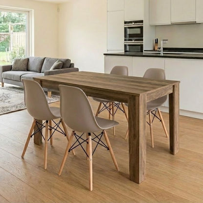 Σετ Τραπεζαρία 5 Τμχ Darlen - Nova Χρώμα Καρυδί - Cappuccino 125x72x74
