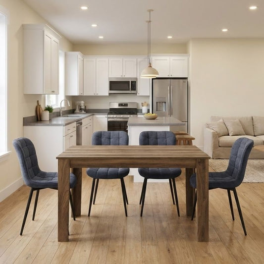 Σετ Τραπεζαρία 5 Τμχ Darlen - Chiara Χρώμα Καρυδί - Ανθρακί 125x72x74