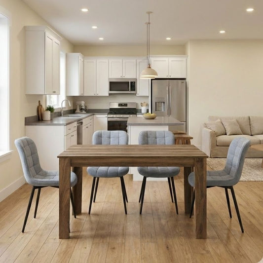 Σετ Τραπεζαρία 5 Τμχ Darlen - Chiara Χρώμα Καρυδί - Γκρι 125x72x74